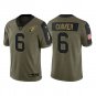 Men & Youth Kids #6 James Conner Arizona Cardinals Salute to Service Limited Olive Green Jersey
