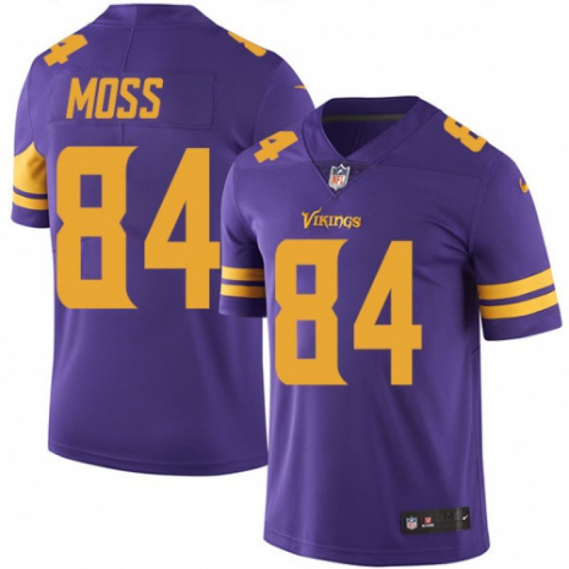 Men & Youth #84 Randy Moss Minnesota Vikings Color Rush Limited Purple Jersey