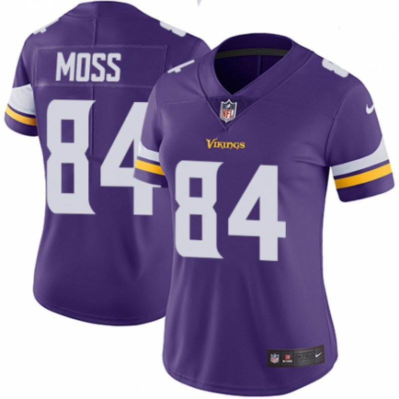 Women's #84 Randy Moss Minnesota Vikings Color Rush Limited Purple Jersey