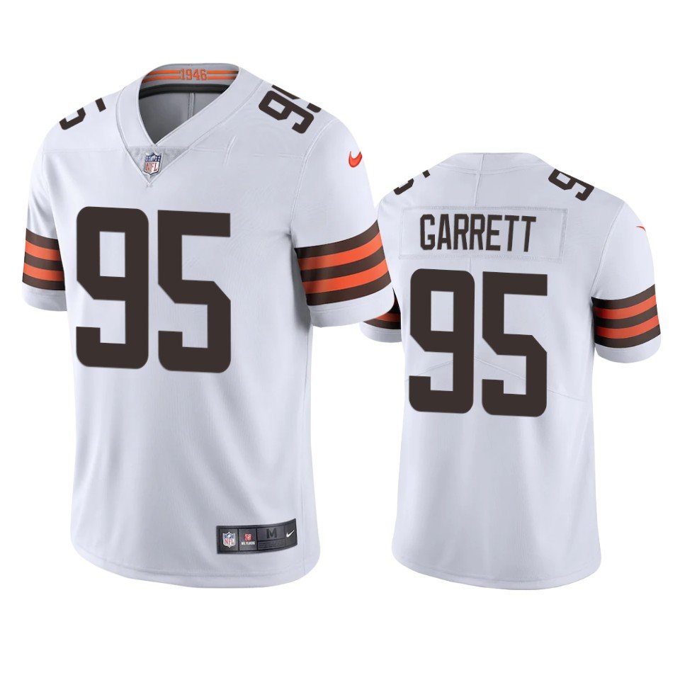 Men & Youth Kids #95 Myles Garrett Cleveland Browns Color Rush Limited White Jersey