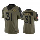 Men & Youth #31 Justin Simmons Denver Broncos Salute to Service Edition Limited Olive Green Jersey