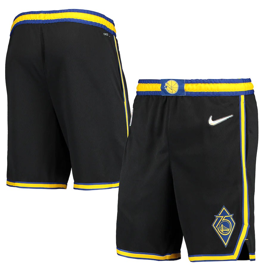 Men&acirc;��s Golden State Warriors 2021-22 Season 75th Season City Edition Black Pocket Shorts