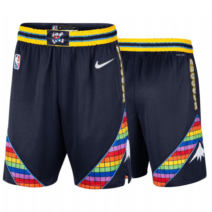 Men&acirc;��s Denver Nuggets 2021-22 Season 75th Anniversary City Edition Navy Pocket Shorts