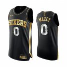 Men & Youth Kids #0 Tyrese Maxey Philadelphia 76ers Black Golden Edition Jersey