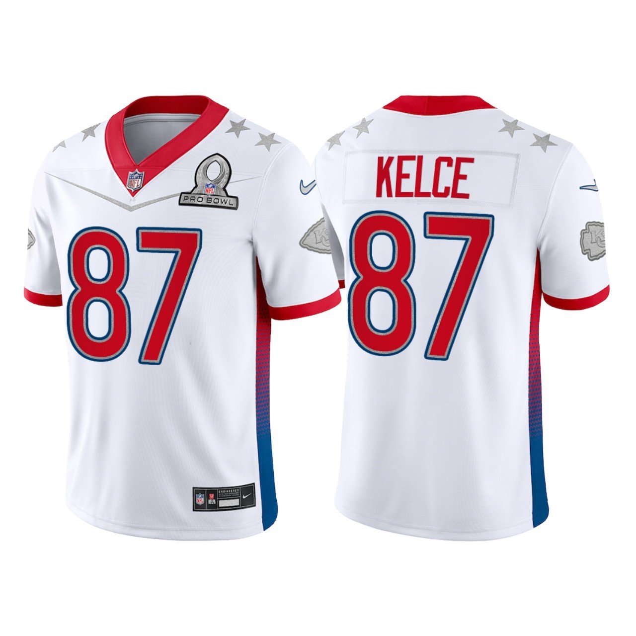 Men & Youth Kids #87 Travis Kelce Kansas City Chiefs White AFC 2022 Pro Bowl Jersey