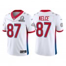 Men & Youth Kids #87 Travis Kelce Kansas City Chiefs White AFC 2022 Pro Bowl Jersey