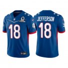 Men & Youth Kids #18 Justin Jefferson Minnesota Vikings Blue NFC 2022 Pro Bowl Jersey