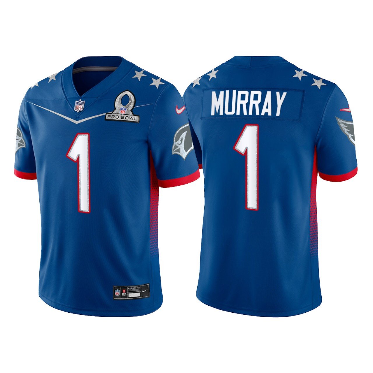 Men & Youth Kids #1 Kyler Murray Arizona Cardinals Blue NFC 2022 Pro Bowl Jersey