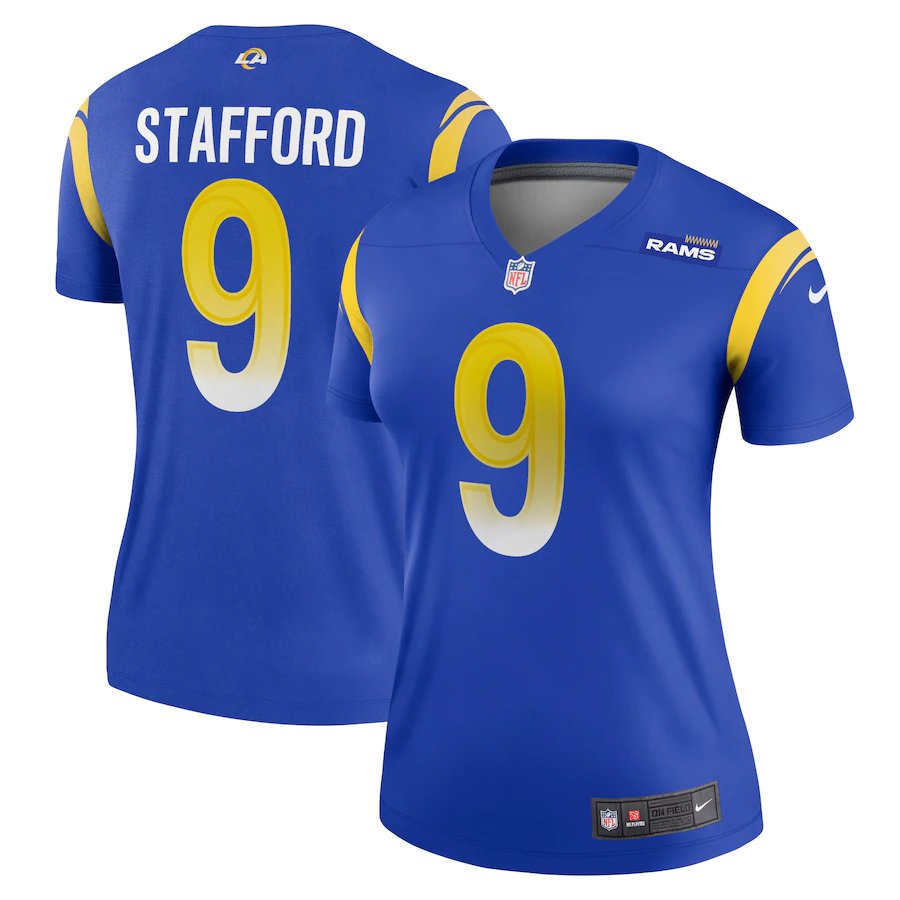 Women's #9 Matthew Stafford Los Angeles Rams Royal Blue Game Jersey
