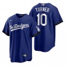 Men & Youth Kids #10 Justin Turner Los Angeles Dodgers 2021 City Connect Cool Base Blue Jersey