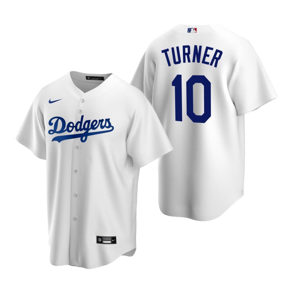 Men & Youth Kids #10 Justin Turner Los Angeles Dodgers Cool Base White Jersey