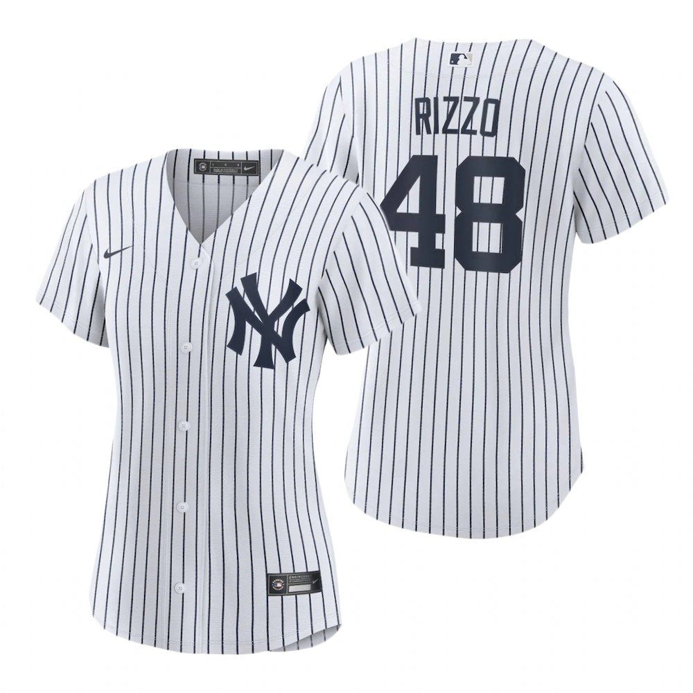 Women's #48 Anthony Rizzo New York Yankees Cool Base White Home Jersey