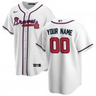 Custom Men & Youth Kids Atlanta Braves Cool Base White Home Jersey