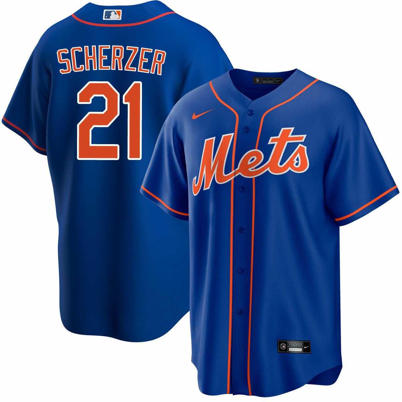 Men & Youth Kids #21 Max Scherzer New York Mets Cool Base Alternate Blue Jersey