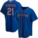 Men & Youth Kids #21 Max Scherzer New York Mets Cool Base Alternate Blue Jersey