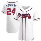 Men & Youth Kids #24 Deion Sanders Atlanta Braves Flex Base White Home jersey
