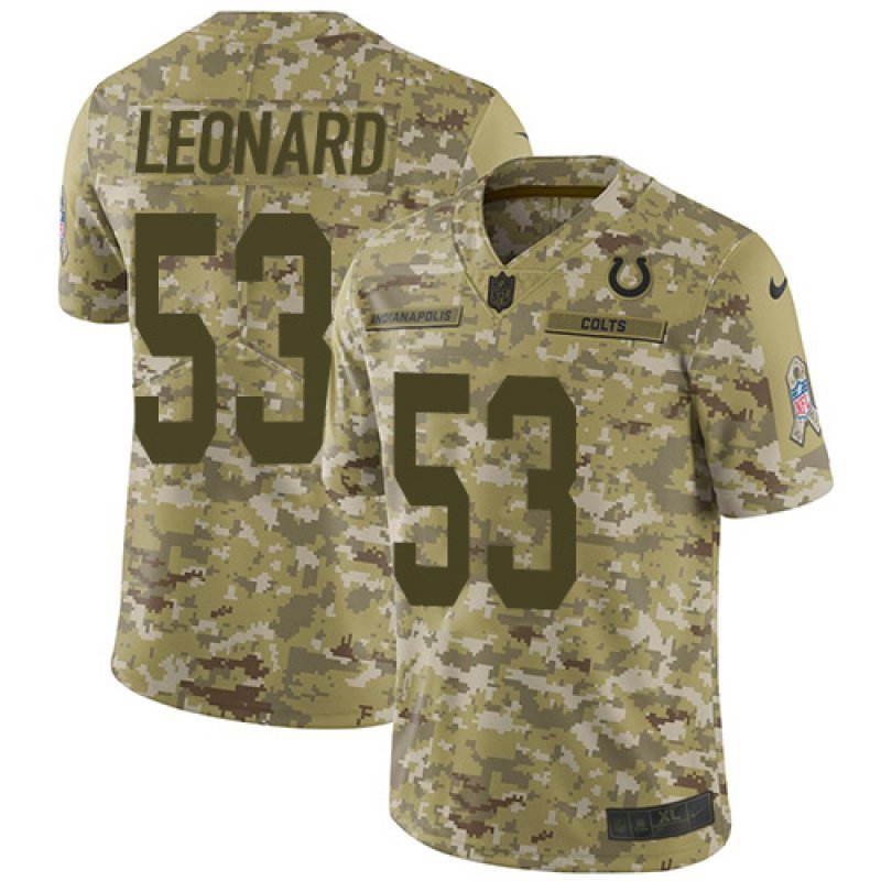 Men & Youth Kids #53 Darius Leonard Indianapolis Colts Salute to Service Limited Camo Jersey