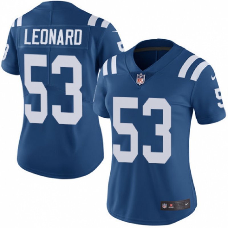 Women's #53 Darius Leonard Indianapolis Colts Color Rush Vapor Limited Blue Jersey