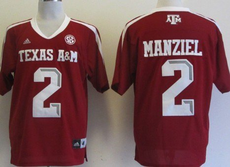 Men's Johnny Manziel Texas A&M University College Football Jersey Red