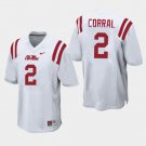 Men & Youth Kids #2 Matt Corral Ole Miss Rebels Michigan College Football Jersey White
