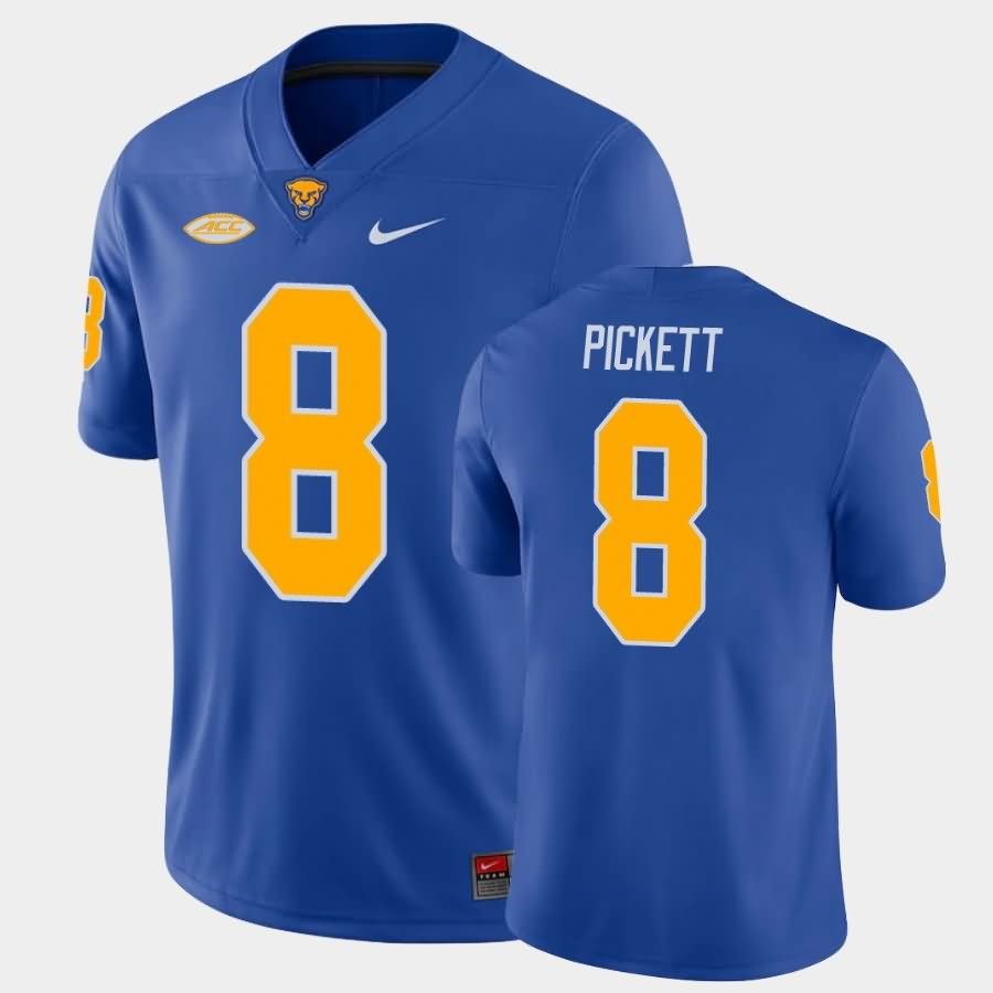 Men & Youth Kids #8 Kenny Pickett Pittsburgh Panthers College Football Jersey Royal Blue