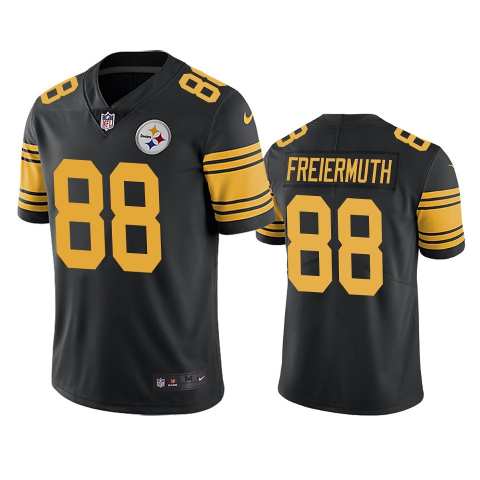 Men & Youth #88 Pat Freiermuth Pittsburgh Steelers Color Rush Limited Black Jersey