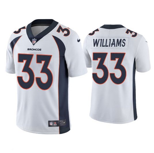 Men & Youth Kids #33 Javonte Williams Denver Broncos Color Rush Limited White Jersey