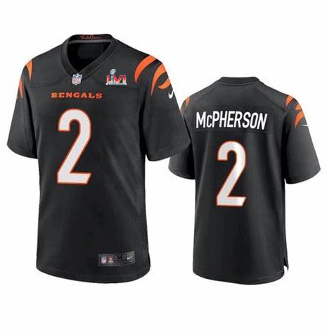 Men & Youth #2 Evan Mcpherson Cincinnati Bengals Super Bowl LVI 56 Vapor Limited Black Jersey