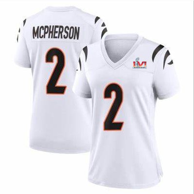 Women's #2 Evan Mcpherson Cincinnati Bengals Super Bowl LVI 56 Vapor Limited White Jersey