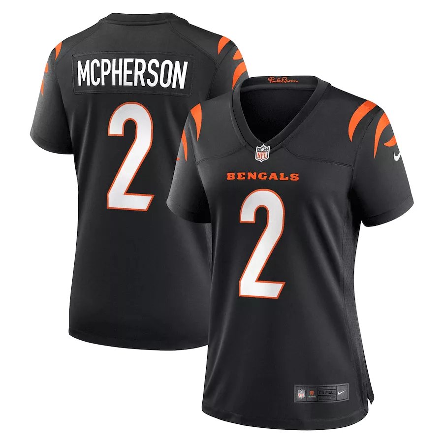 Women's #2 Evan Mcpherson Cincinnati Bengals Vapor Limited Color Rush Black Jersey