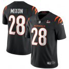 Men & Youth #28 Joe Mixon Cincinnati Bengals Super Bowl LVI 56 Vapor Limited Black Jersey