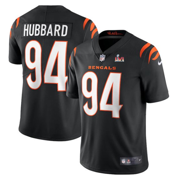 Men & Youth #94 Sam Hubbard Cincinnati Bengals Super Bowl LVI 56 Vapor Limited Black Jersey