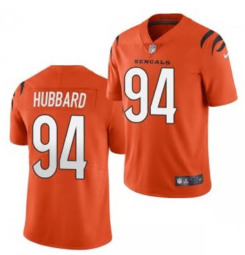 Men & Youth #94 Sam Hubbard Cincinnati Bengals Vapor Limited Color Rush Orange Jersey