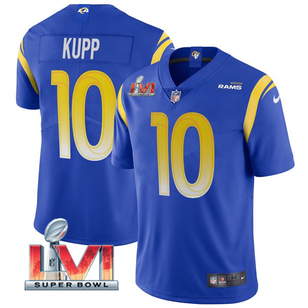Men & Youth #10 Cooper Kupp Los Angeles Rams Super Bowl LVI 56 Vapor Limited Blue Jersey