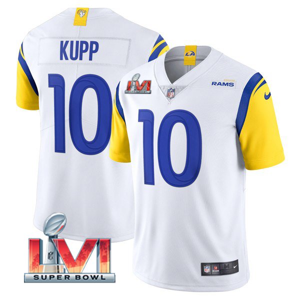 Men & Youth #10 Cooper Kupp Los Angeles Rams Super Bowl LVI Vapor Limited White Jersey