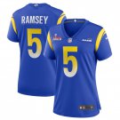 Women's #5 Jalen Ramsey Los Angeles Rams Super Bowl LVI Limited Royal Blue Jersey