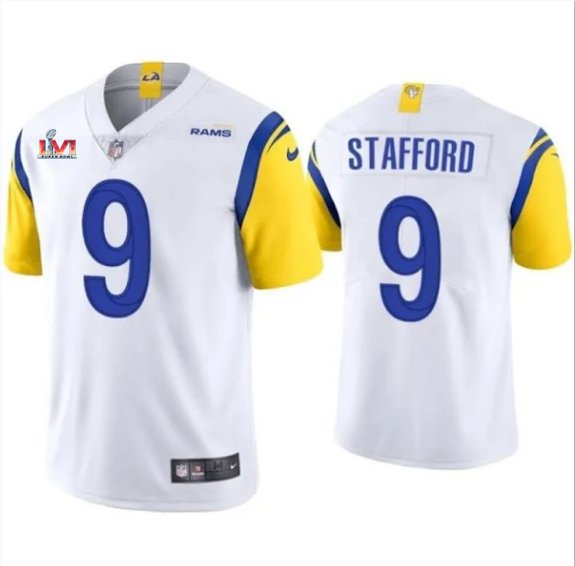 Men & Youth #9 Mattew Stafford Los Angeles Rams Super Bowl LVI 56 Vapor Limited White Jersey