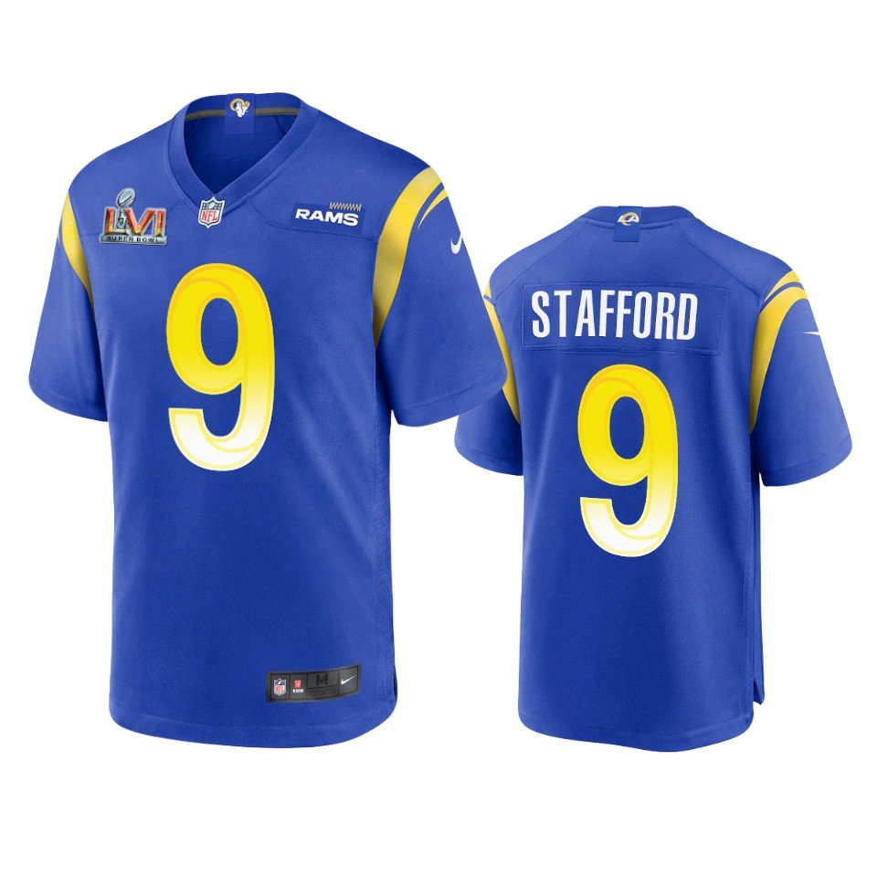 Men & Youth #9 Mattew Stafford Los Angeles Rams Super Bowl LVI 56 Vapor Limited Blue Jersey