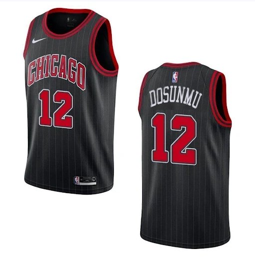 Men & Youth Kids #12 Ayo Dosunmu Chicago Bulls Statement Edition Black Jersey