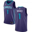 Men's #1 Muggsy Bogues Charlotte Hornets Statement Edition Purple Jersey