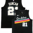 Men's #21 Tim DuncanSan Antonio Spurs City Edition Black Jersey