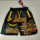 Men‘s #24 Kobe Bryant Los Angeles Lakers City Black Pockets Shorts Pants