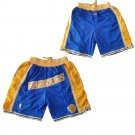 Men‘s Golden State Warriors Yellow Stitched Basketball Zipper Pockets Shorts