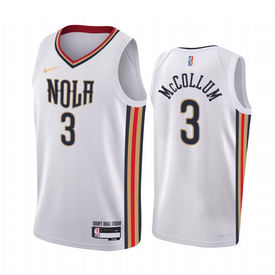 2022 Men & Youth Kids #3 C.J. McCollum New Orleans Pelicans 75th City Edition White Jersey
