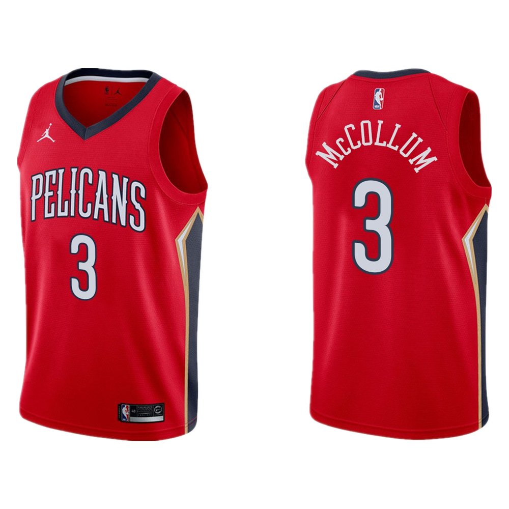 Men & Youth Kids #3 C.J. McCollum New Orleans Pelicans Statement Edition Red Jersey