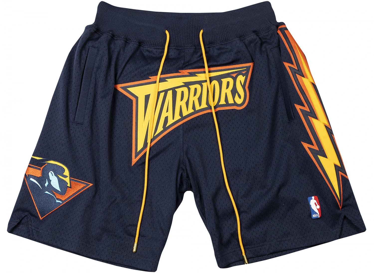 Men&acirc;��s Golden State Warriors Navy Blue Stitched Basketball Zipper Pockets Shorts