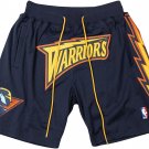 Men‘s Golden State Warriors Navy Blue Stitched Basketball Zipper Pockets Shorts