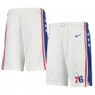 Men‘s Philadelphia 76ers Association Edition White Stitched Basketball Shorts