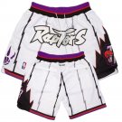 Men‘s Toronto Raptors Throwback White Stitched Basketball Zipper Pockets Shorts