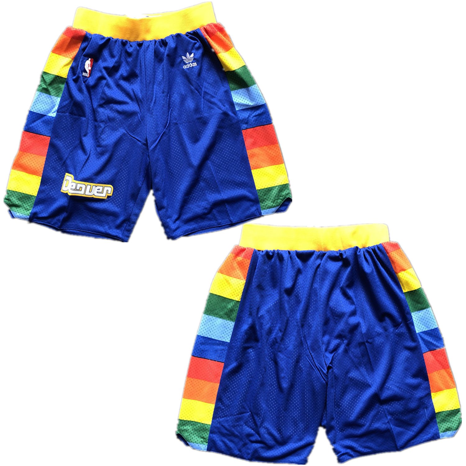 Men&acirc;��s Denver Nuggets Blue Embroidered Basketball Shorts